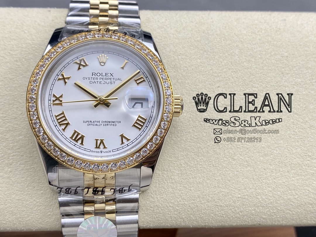 01ae357df5927985470825b618e8d066 ROLEX DATEJUST WHITE DIAL 36MM - Image 1