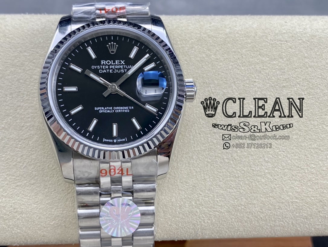 0775ff71c9c636fa7c50ab33d67ab60e ROLEX DATEJUST BLACK DIAL 36MM - Image 1