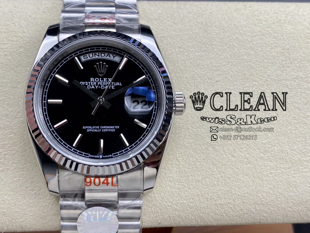 0a3a4e31592cf0bce63cb86f98c84f0d ROLEX DAY-DATE BLACK DIAL 36MM - Image 1