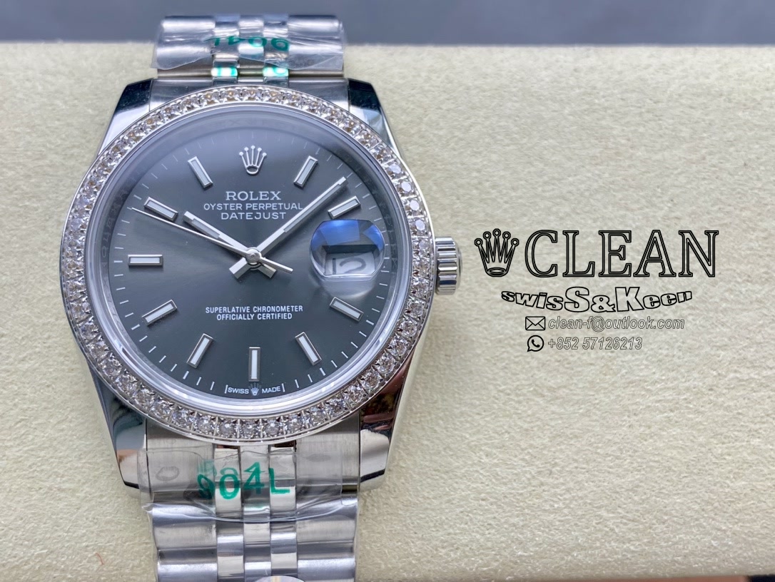 0c3da102bff79d0630f324115bf3783b ROLEX DATEJUST BLACK DIAL 36MM - Image 1