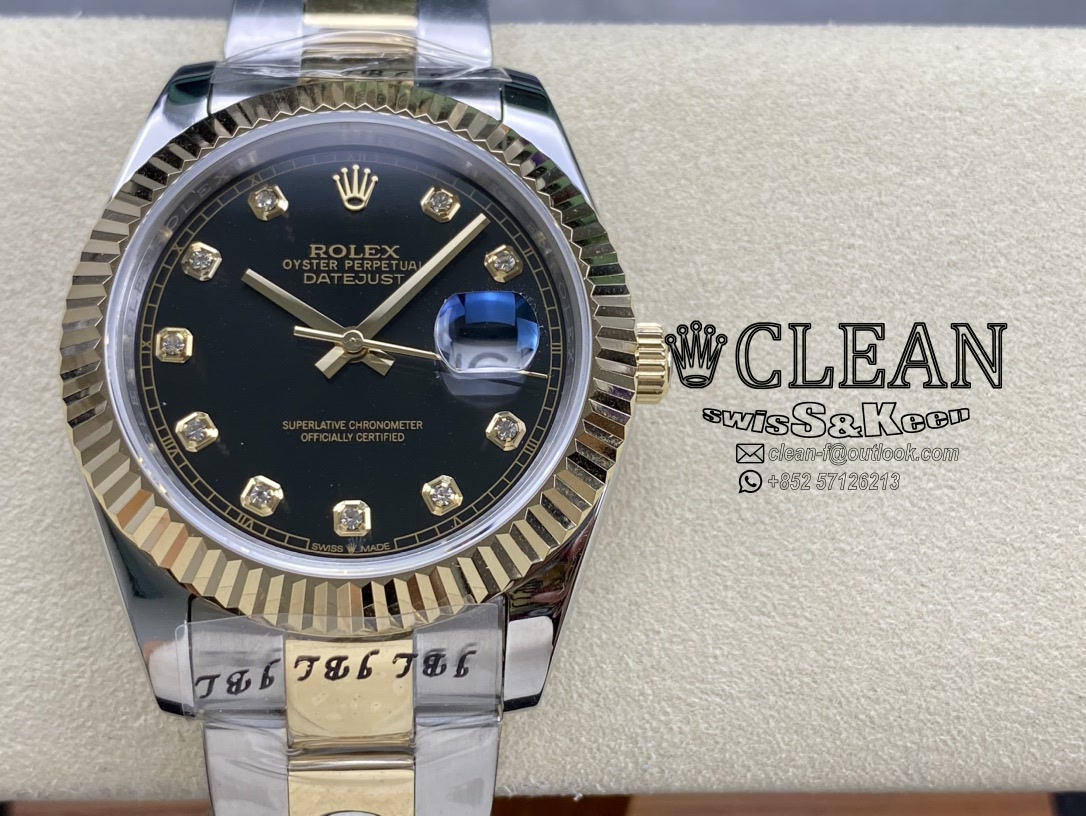 0cf025eb1519879e223ff2c83e7f2002 ROLEX DATEJUST BLACK DIAL 41MM - Image 1