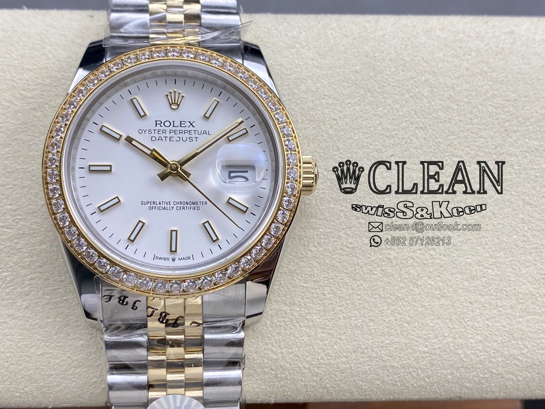 132f18eb0ecebf2f58f02fd4ae791c52 ROLEX DATEJUST WHITE DIAL 36MM - Image 1