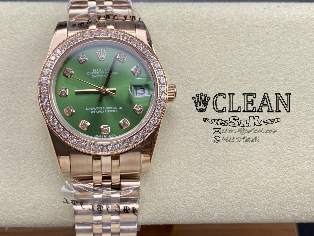 17ab10a5746c9f3ac9a73f542324806a ROLEX LADY-DATEJUST GREEN DIAL 31MM - Image 1