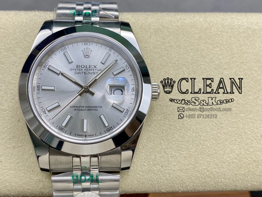 1ab83aeaba79812ff39bf641832d9bb6 ROLEX DATEJUST SILVER DIAL 41MM - Image 1