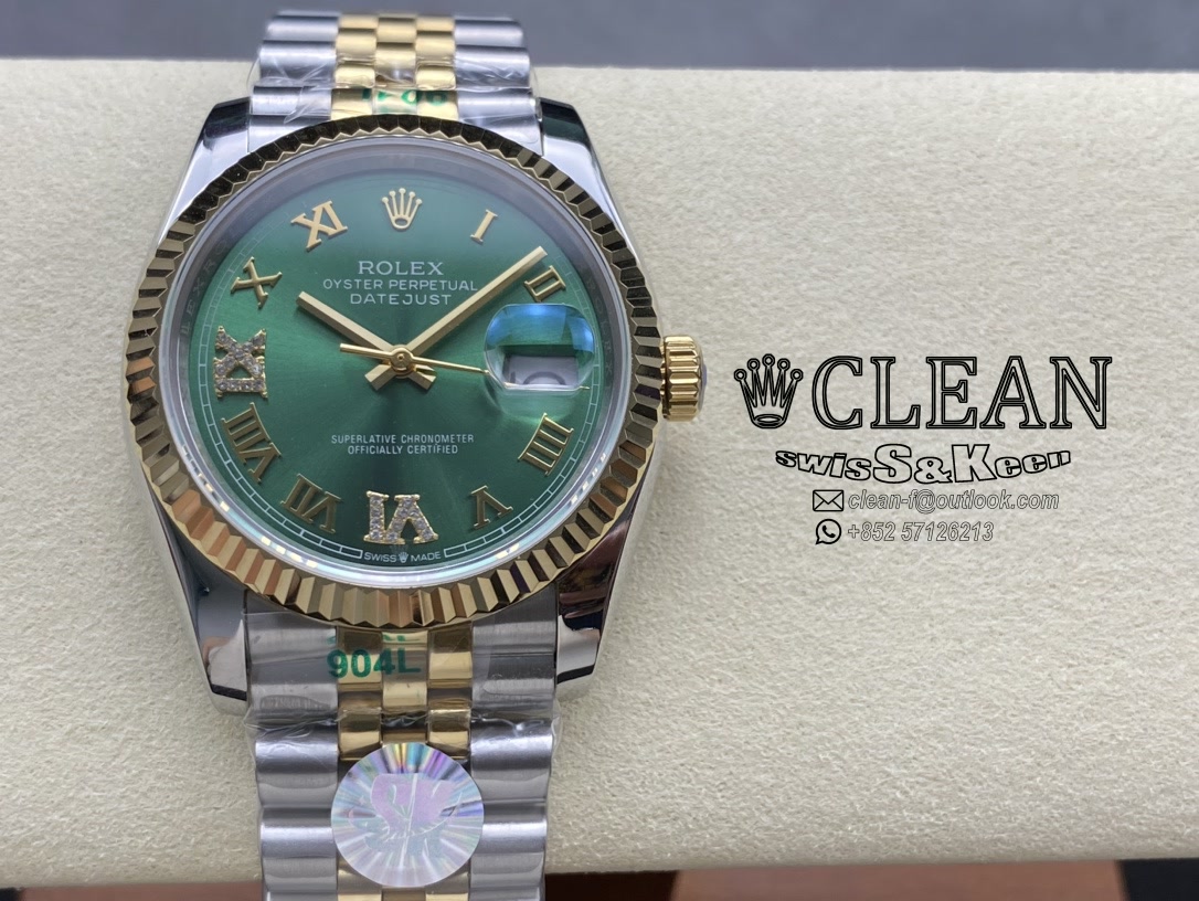 1ae92118213509474926186c76088b9f ROLEX DATEJUST GREEN DIAL 36MM - Image 1