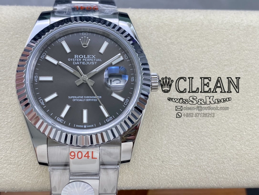 1ef8ff4aa3bea134a9015f7493436457 ROLEX DATEJUST BLACK DIAL 41MM - Image 1