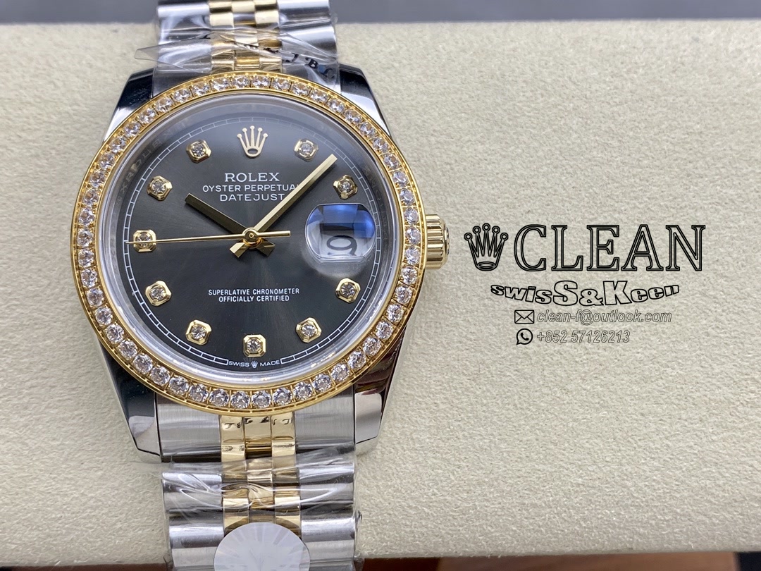 1f1537bd62eb7063e52ecf7932877b3b ROLEX DATEJUST BLACK DIAL 36MM - Image 1