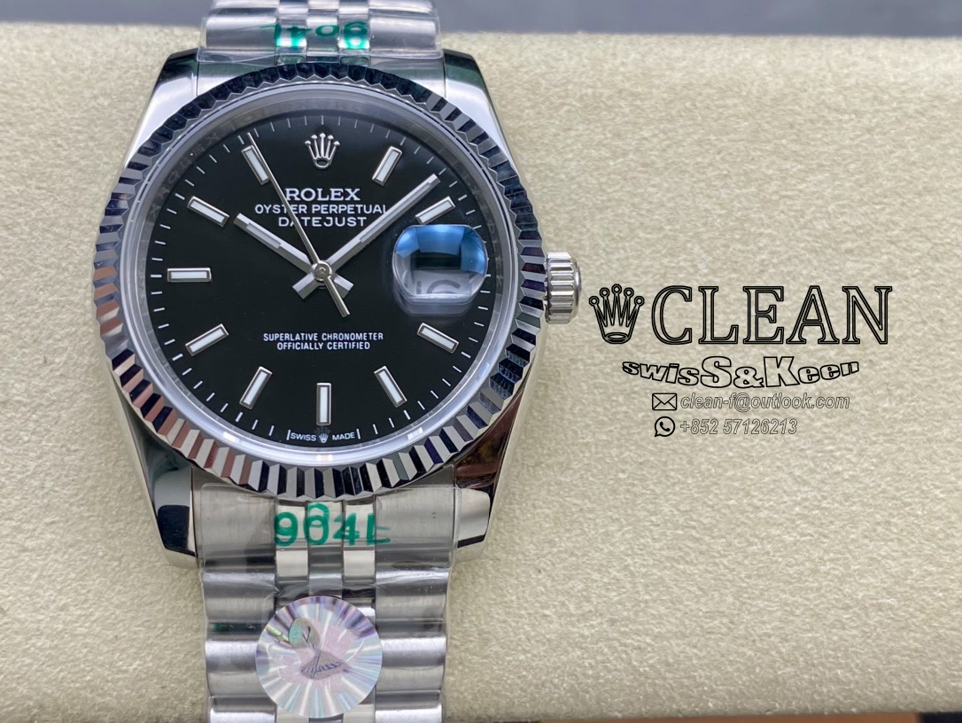 26386db798141e9bf5fa90fa6f8fa8e8 ROLEX DATEJUST BLACK DIAL 36MM - Image 1