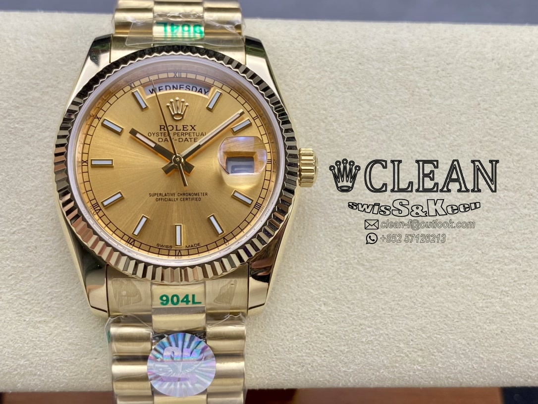 2bfd65a4b2cd92eac0a45bd8341e4317 ROLEX DAY-DATE GOLD DIAL 36MM - Image 1