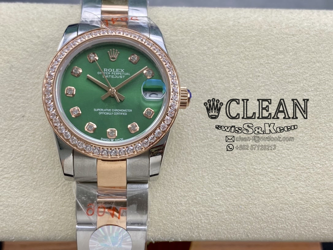 37982646fa4976a3f823ca2fabc312c9 ROLEX LADY-DATEJUST GREEN DIAL 31MM - Image 1