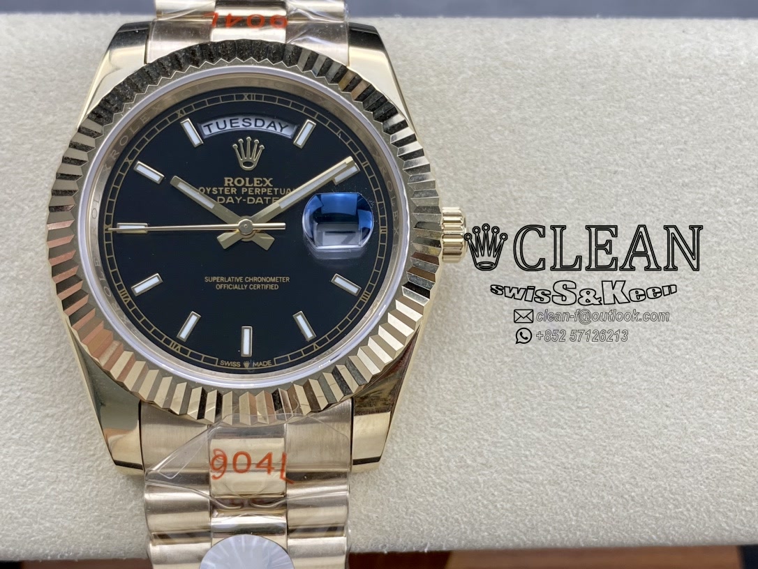 37a7a4ca4907d3638b354d0a5b60aef3 ROLEX DAY-DATE BLACK DIAL 40MM - Image 1