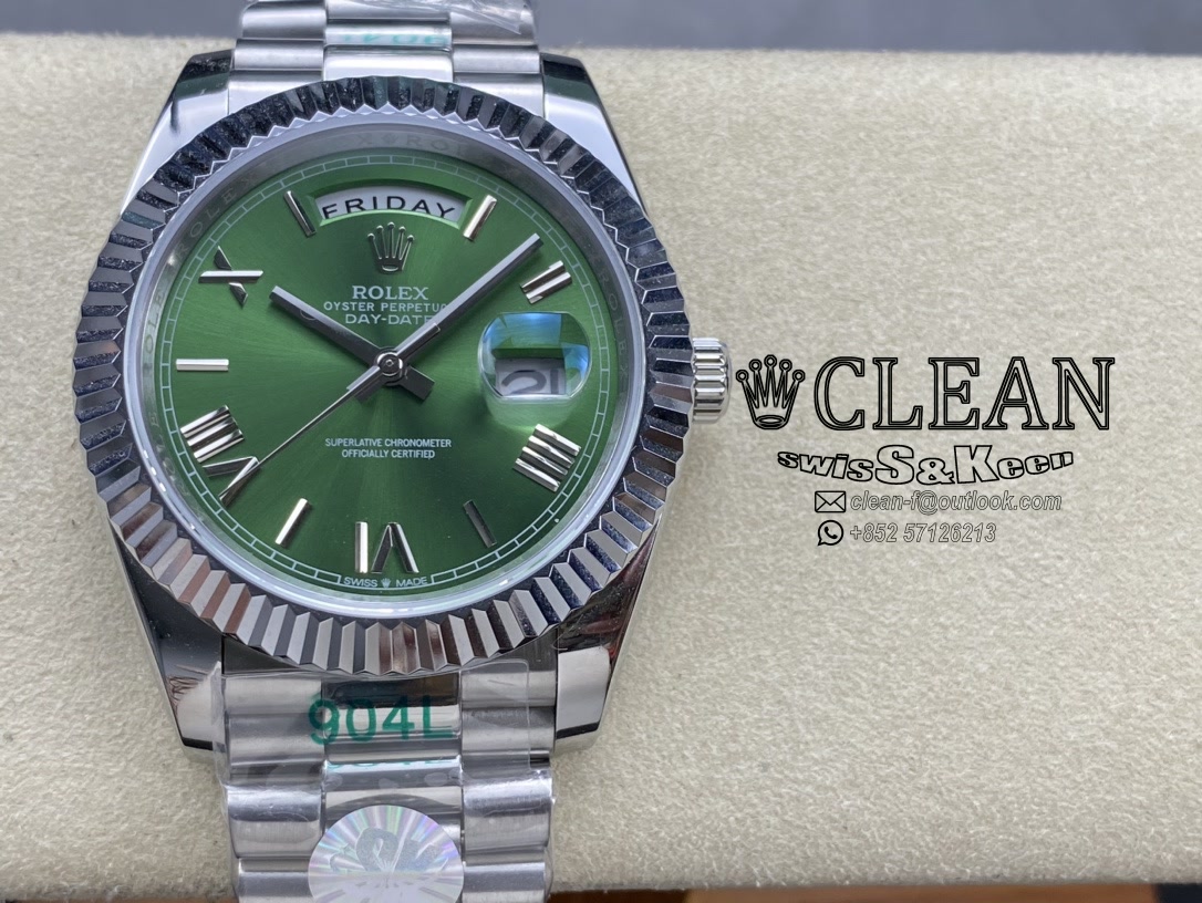 409dd9921f60e1978d79a1e22b0d7453 ROLEX DAY-DATE GREEN DIAL 40MM - Image 1