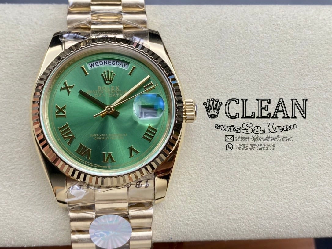 50e87d1e612920e33affbccfd95ff281 ROLEX DAY-DATE GREEN DIAL 36MM - Image 1