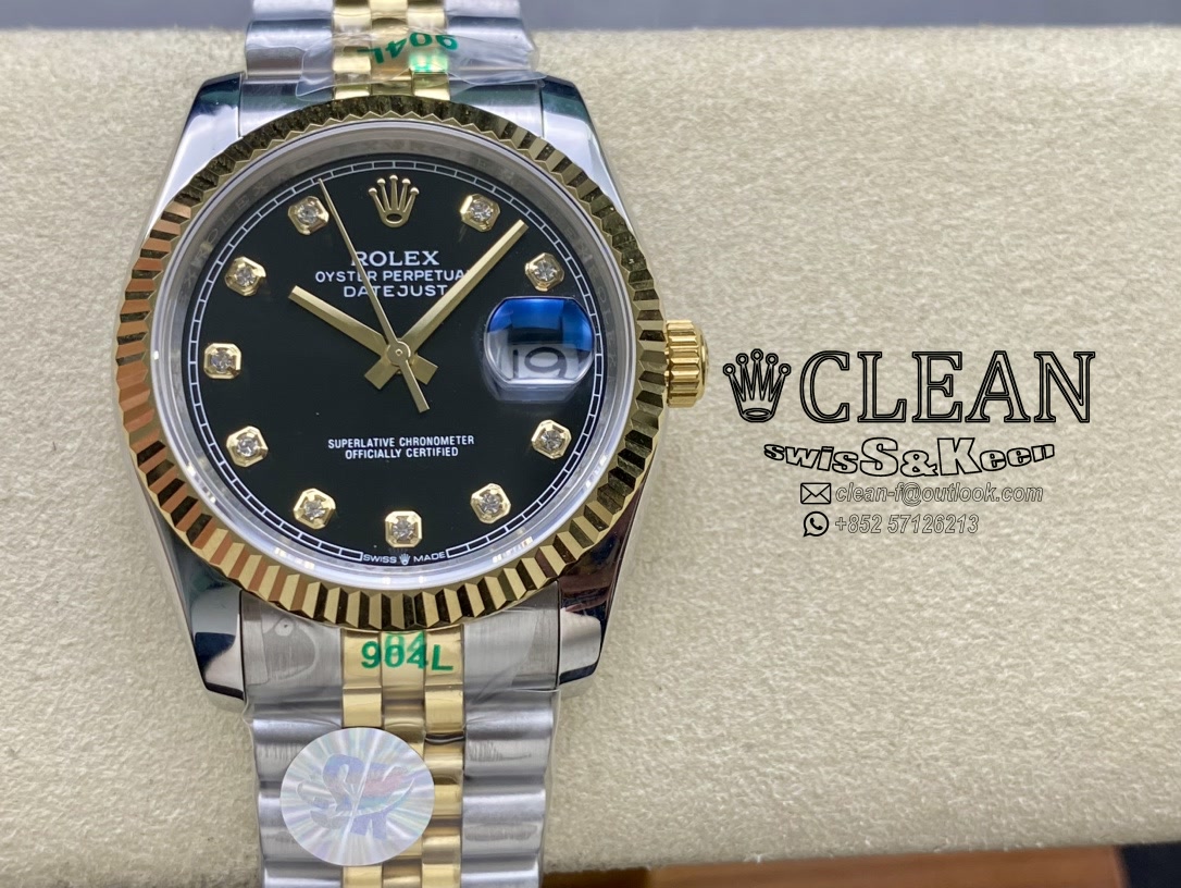 5c15aaf8fa2d91469e2648efe5135b60 ROLEX DATEJUST BLACK DIAL 36MM - Image 1