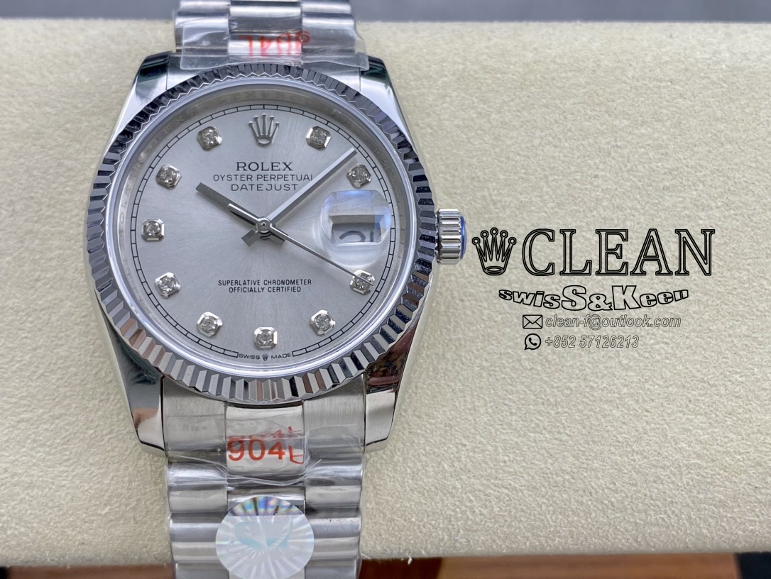 60d1200d90491811e6cb20d515560f26 ROLEX DATEJUST SILVER DIAL 36MM - Image 1