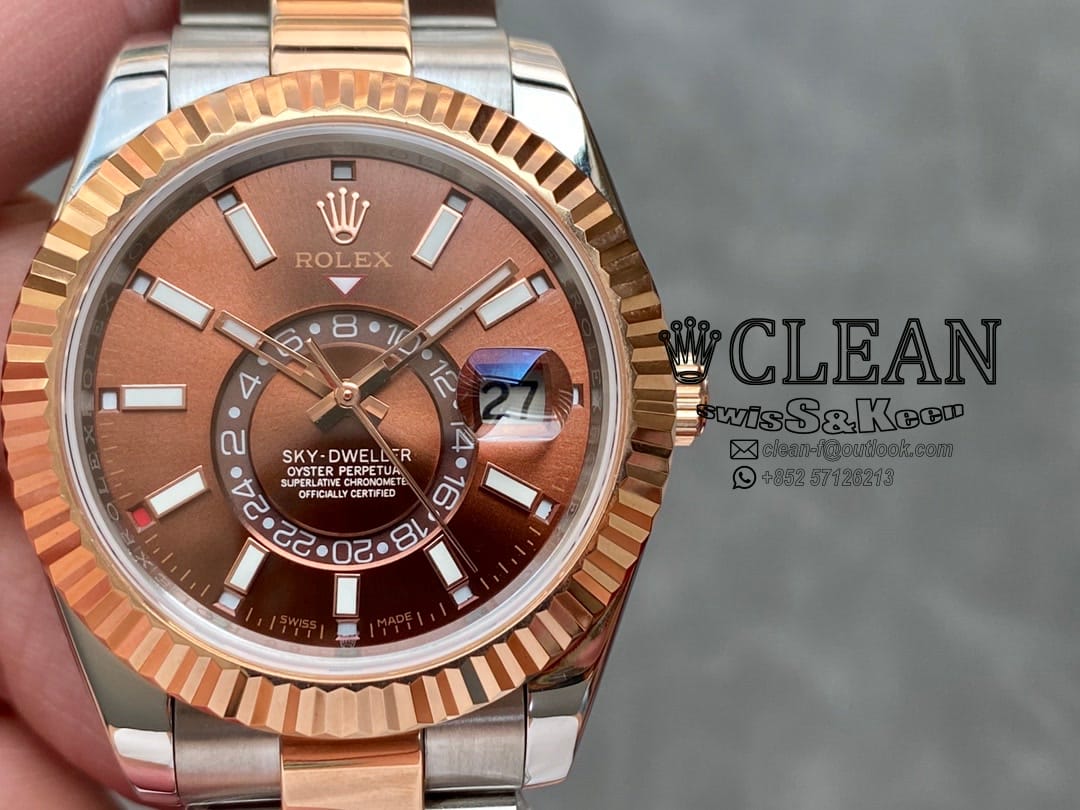 60dacf9382bb6d542c64bc902877cb59 ROLEX SKY-DWELLER BROWN GOLD DIAL 42MM - Image 1