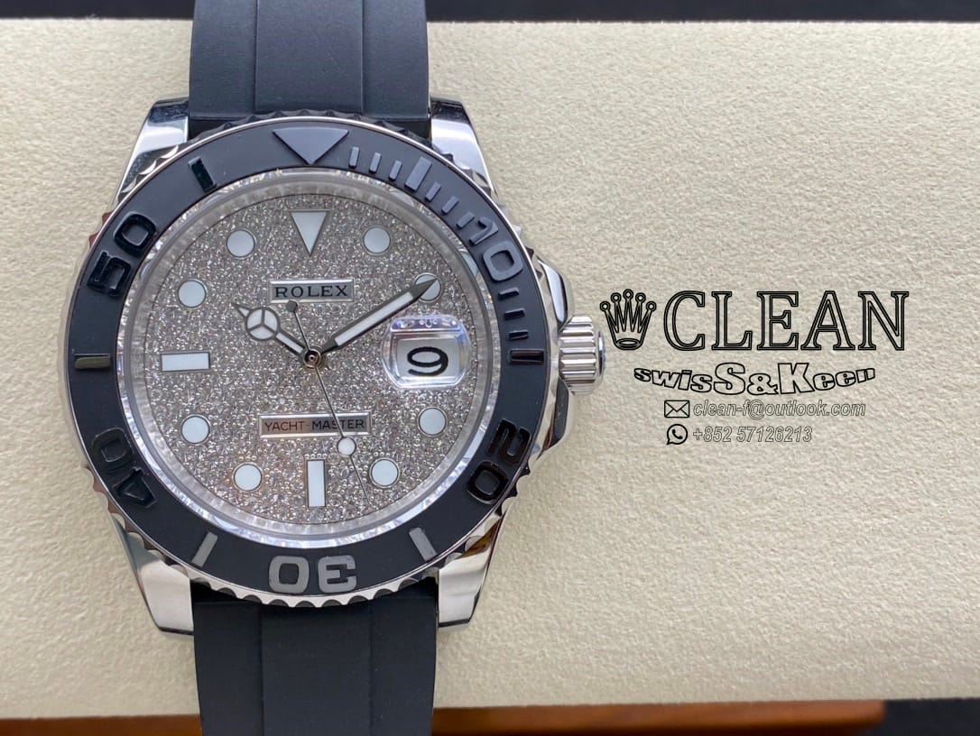 64867b42a5d288d86a4919442d32f951 ROLEX YACHT-MASTER SILVER DIAMOND DIAL 40MM - Image 1