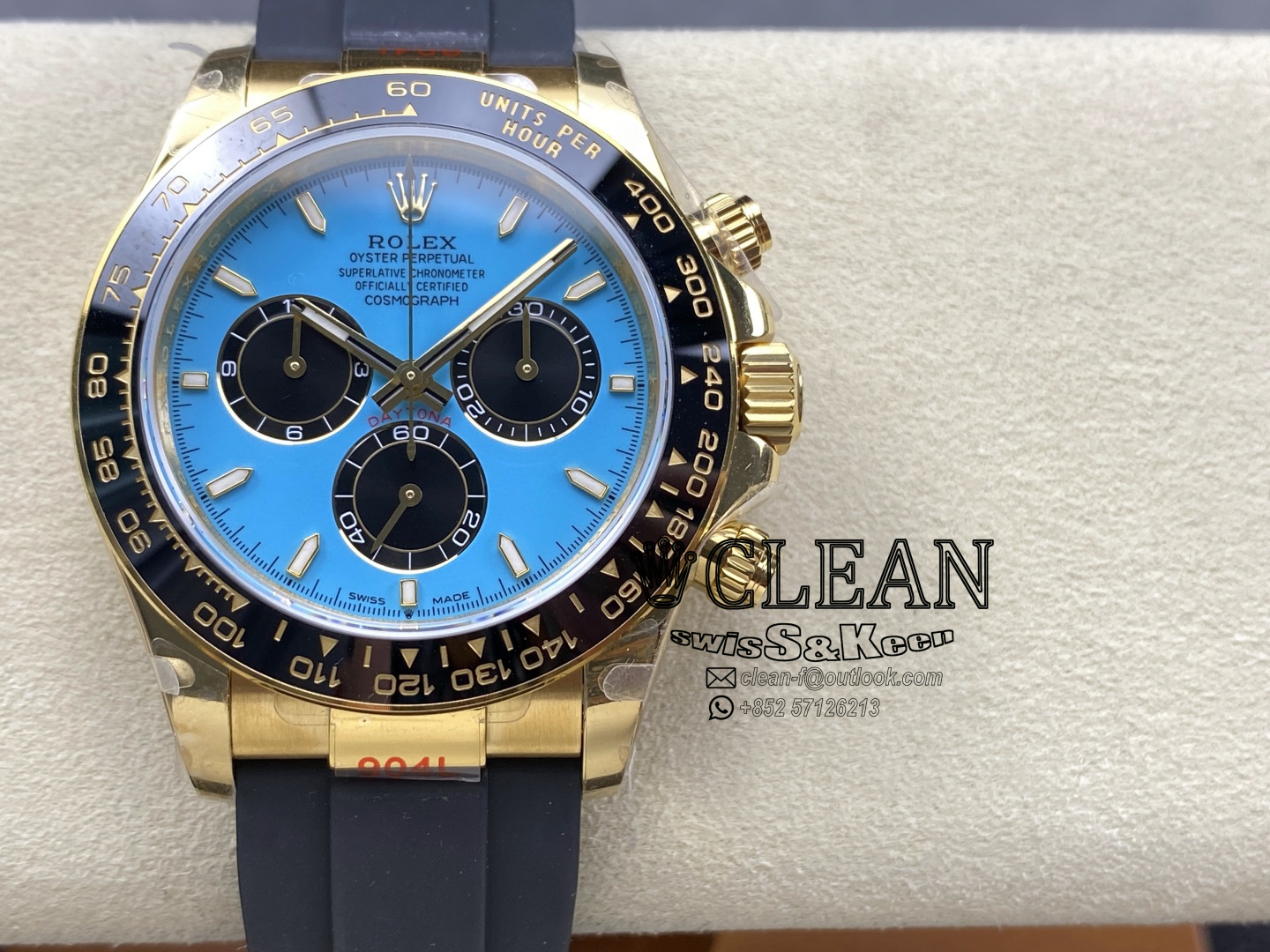 76643f9d9c0ff9978bb7b96c92c66be5 ROLEX DAYTONA Yellow Gold Turquoise Dial 40MM 126518LN - Image 1