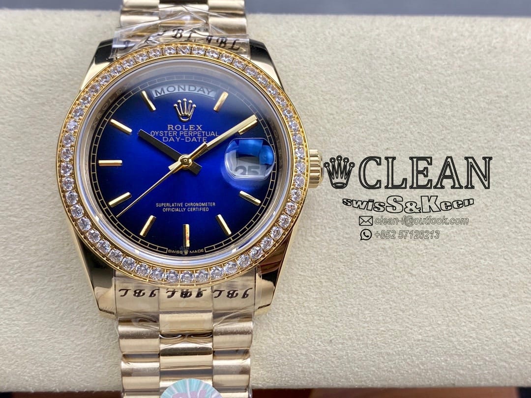 8619cb0c596269c58727286b228fa368 ROLEX DAY-DATE BLUE DIAL 36MM - Image 1