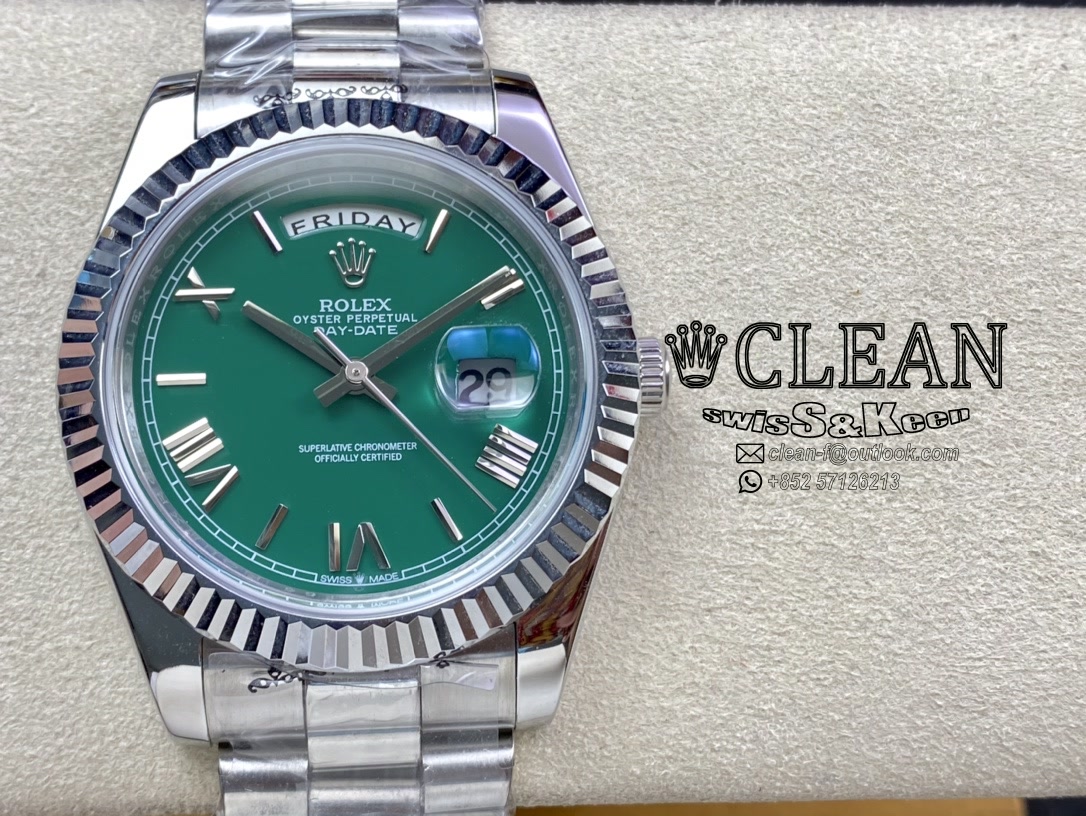 9426e5e3e40f4d77e2c0275e966298ec ROLEX DAY-DATE GREEN DIAL 40MM - Image 1