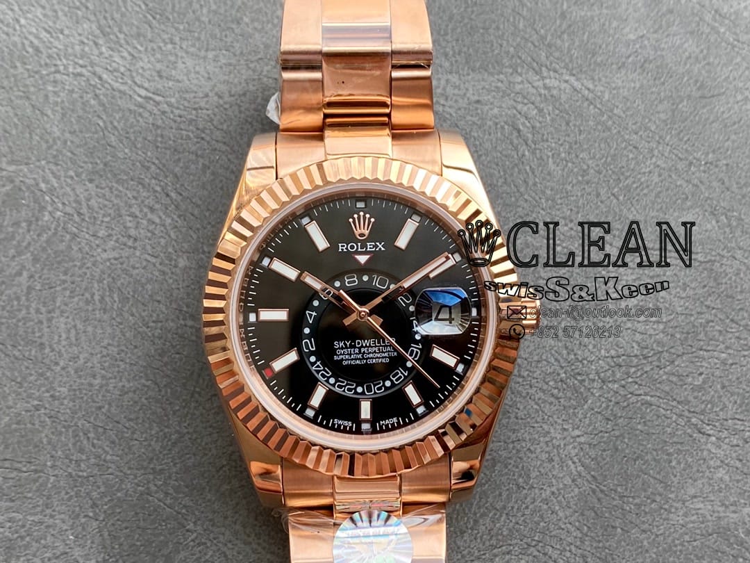 96730eb136524ee78f2bf0fe9ebb7e9c ROLEX SKY-DWELLER BLACK DIAL 42MM - Image 1