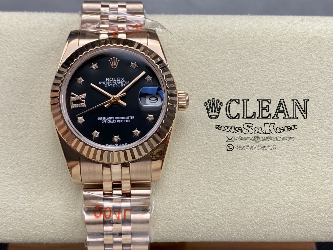 9eaadbada91b778560def333e58a31cf ROLEX LADY-DATEJUST BLACK DIAL 31MM - Image 1