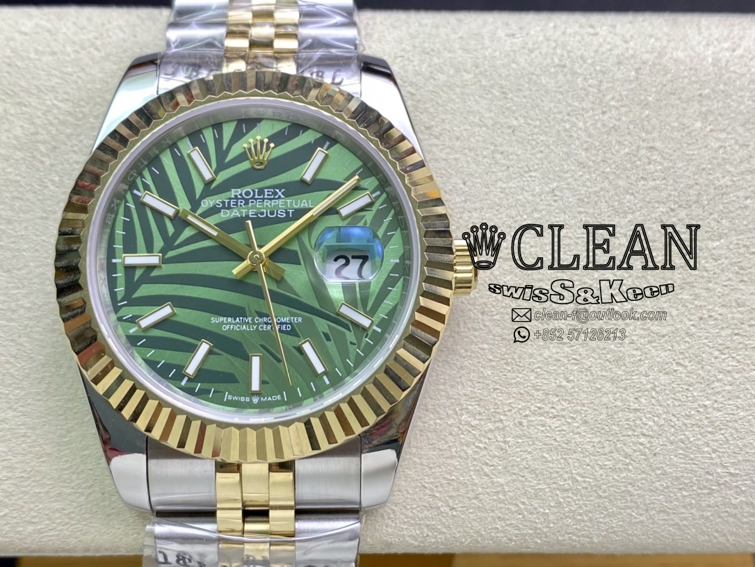 a027bba487363def9426fa65034d1dff ROLEX DATEJUST GREEN DIAL 41MM - Image 1