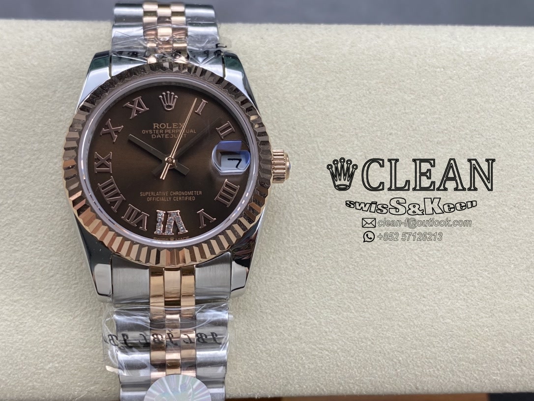 a03bc42db076266b280e911bccb4acc2 ROLEX LADY-DATEJUST BROWN DIAL 31MM - Image 1