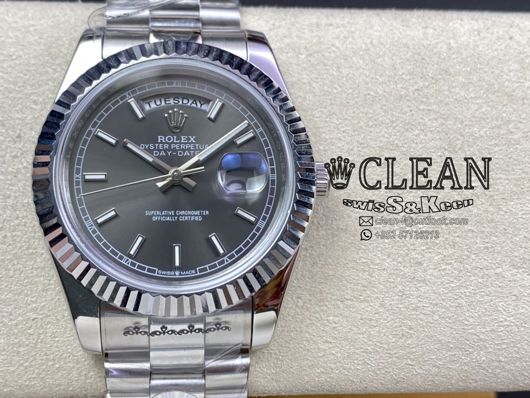 a1434ad928872341b5790fdd73d369e6 ROLEX DAY-DATE BLACK DIAL 40MM - Image 1