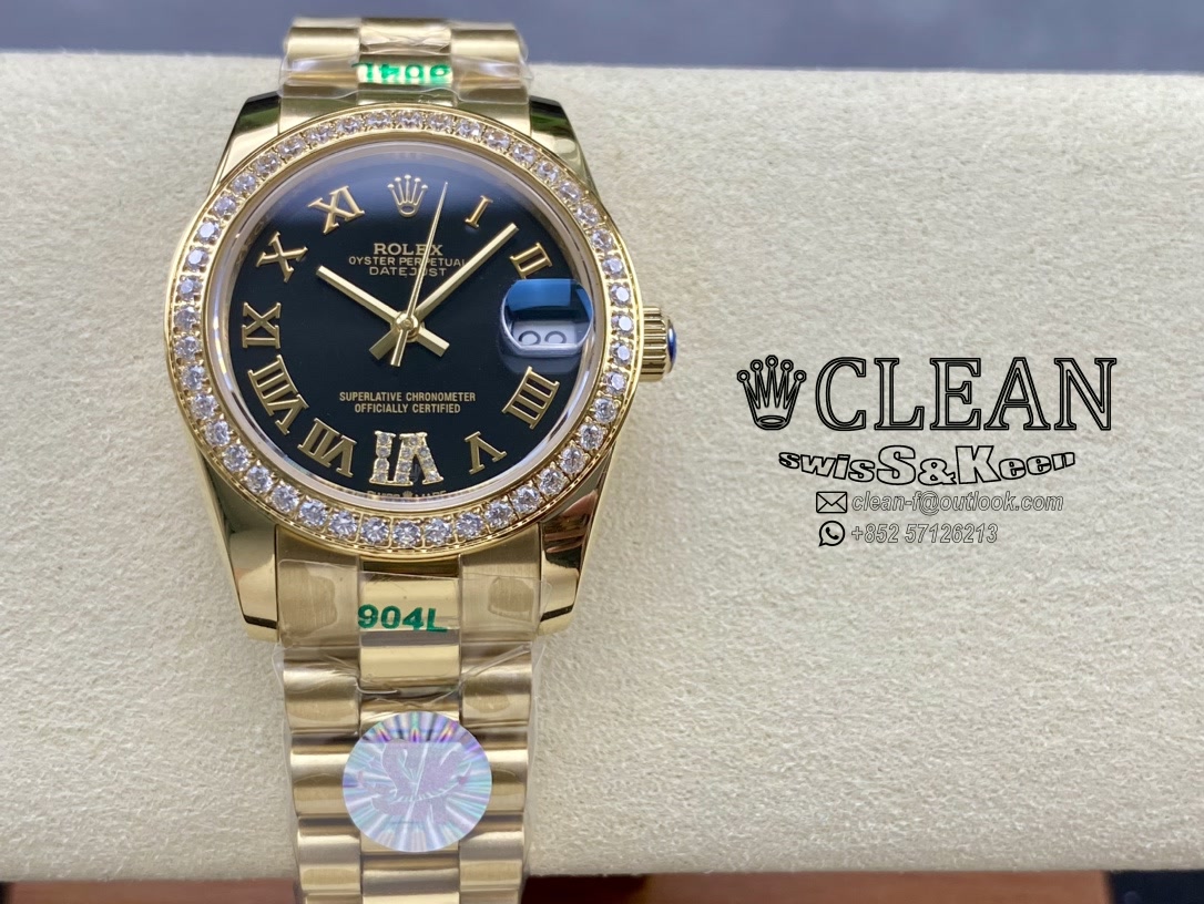 a1c93ae6f8d60099c4a0dca633bd3589 ROLEX LADY-DATEJUST BLACK DIAL 31MM - Image 1