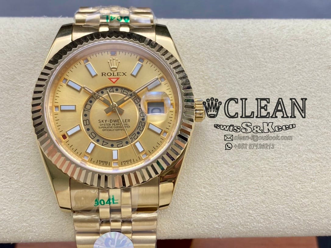 a9380f9234b00a2cd930fce9547ce0f7 ROLEX SKY-DWELLER GOLD DIAL 42MM - Image 1