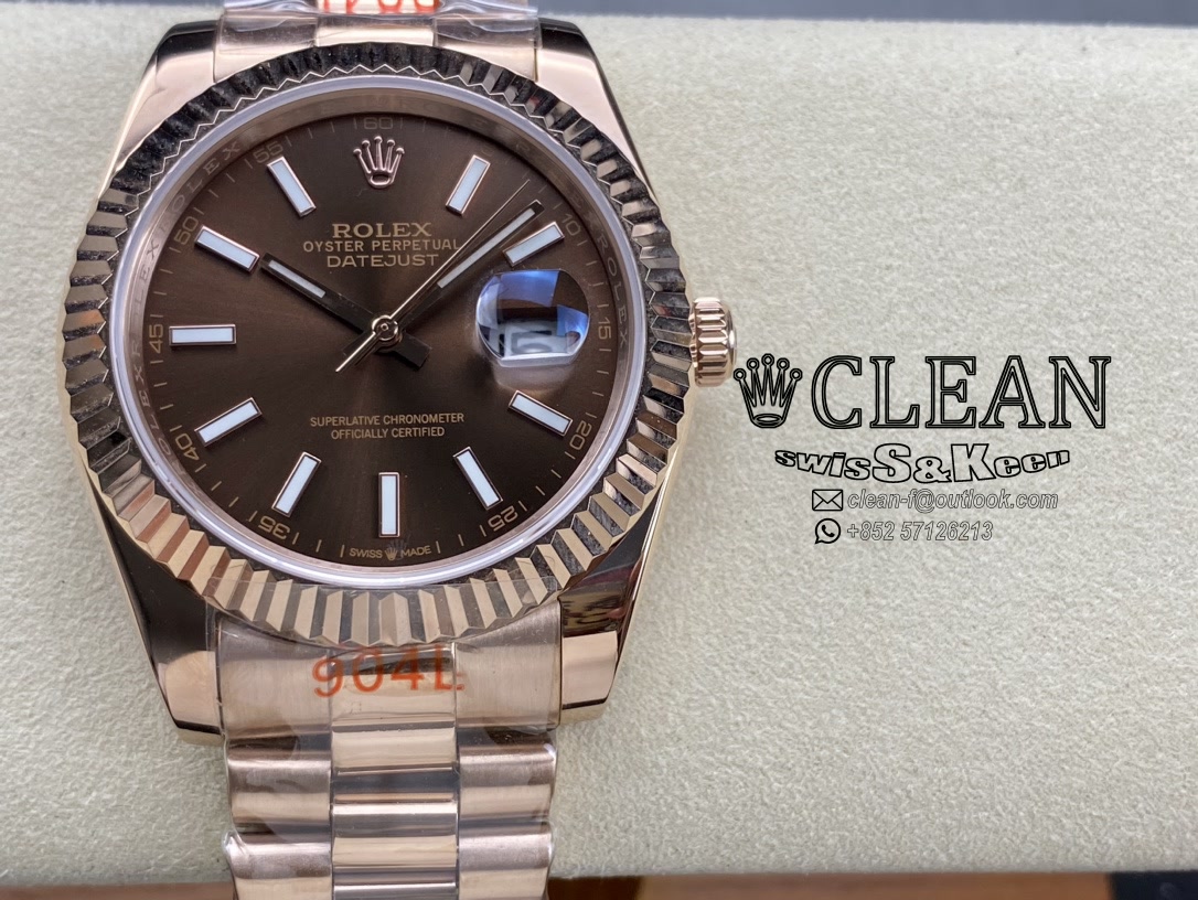 b637043e93baa1164ebacc5b5b6ea09f ROLEX DATEJUST BROWN DIAL 41MM - Image 1