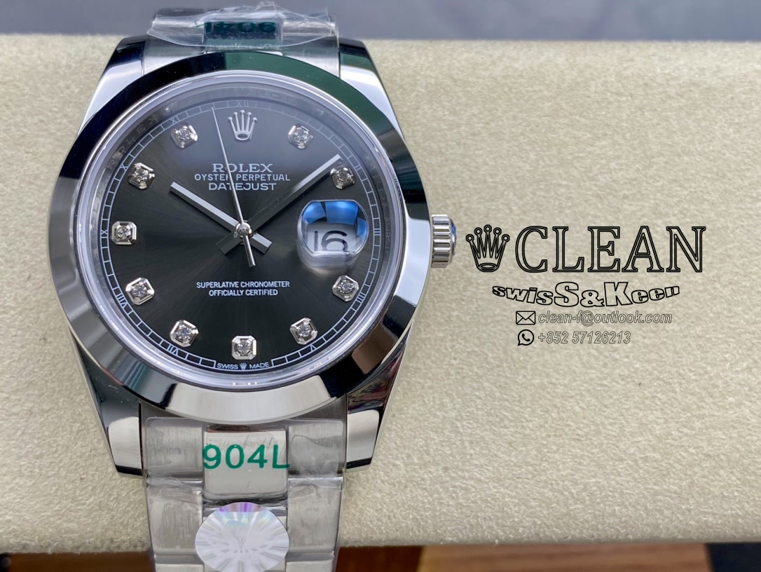 bda7ab9087a66dced55c446ea95d6555 ROLEX DATEJUST BLACK DIAL 41MM - Image 1