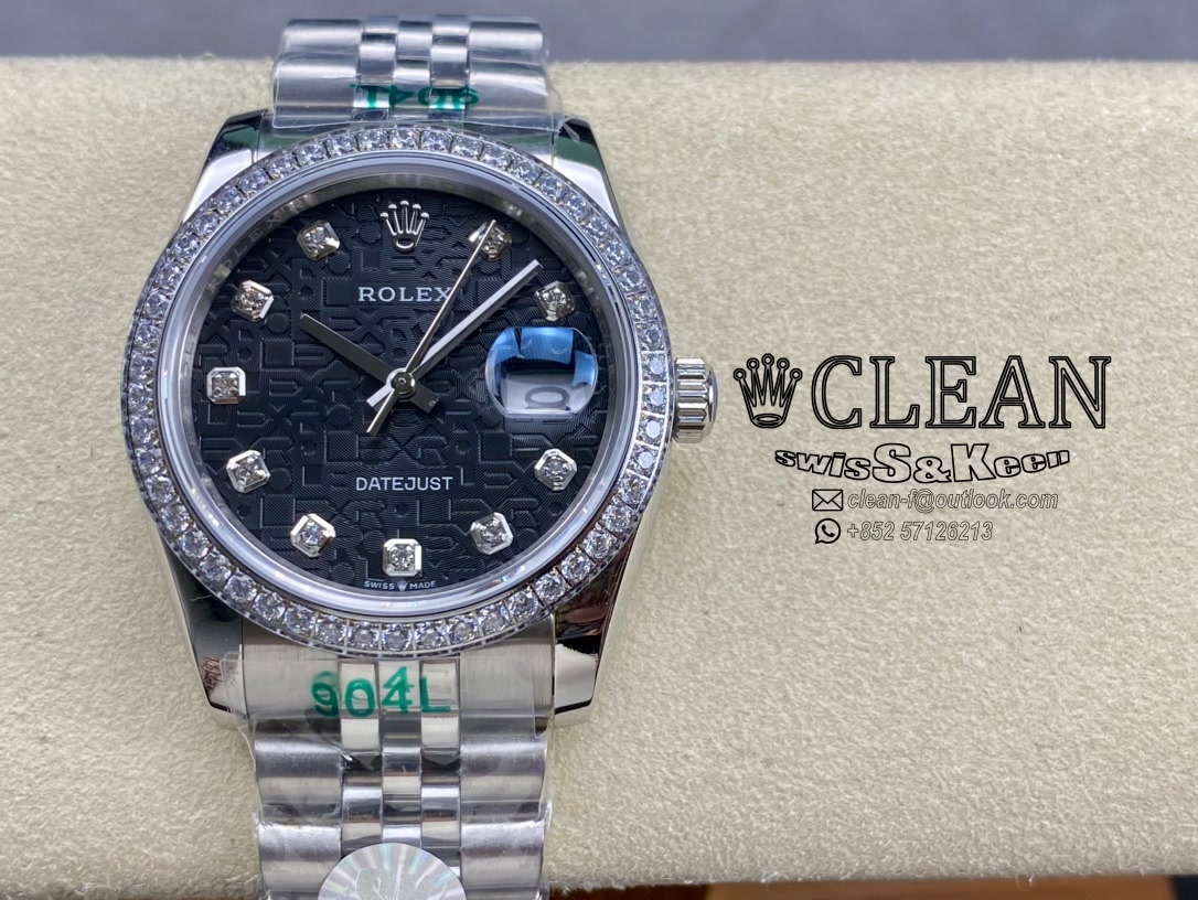 bf8fc3c1987a6a8bf4d1198827ab965d ROLEX DATEJUST BLACK DIAL 36MM - Image 1