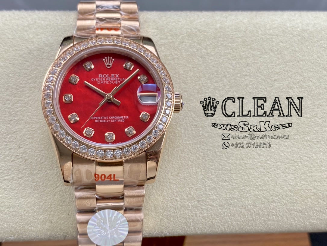 c053aa4c6ecbe0a5ef2e4ad649847b4d ROLEX LADY-DATEJUST RED DIAL 31MM - Image 1