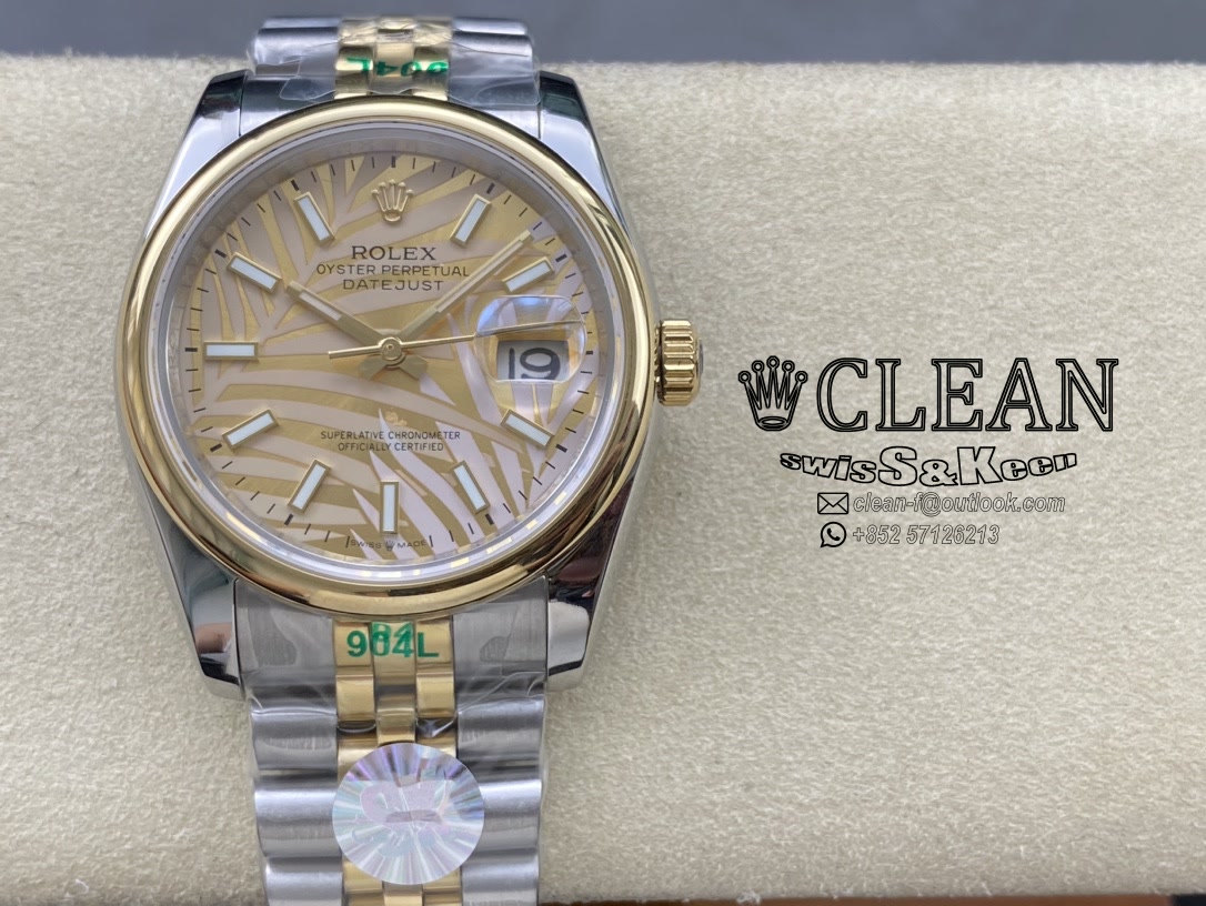 c11299a83e77bfa532e23cd599b4b061 ROLEX DATEJUST GOLD DIAL 36MM - Image 1