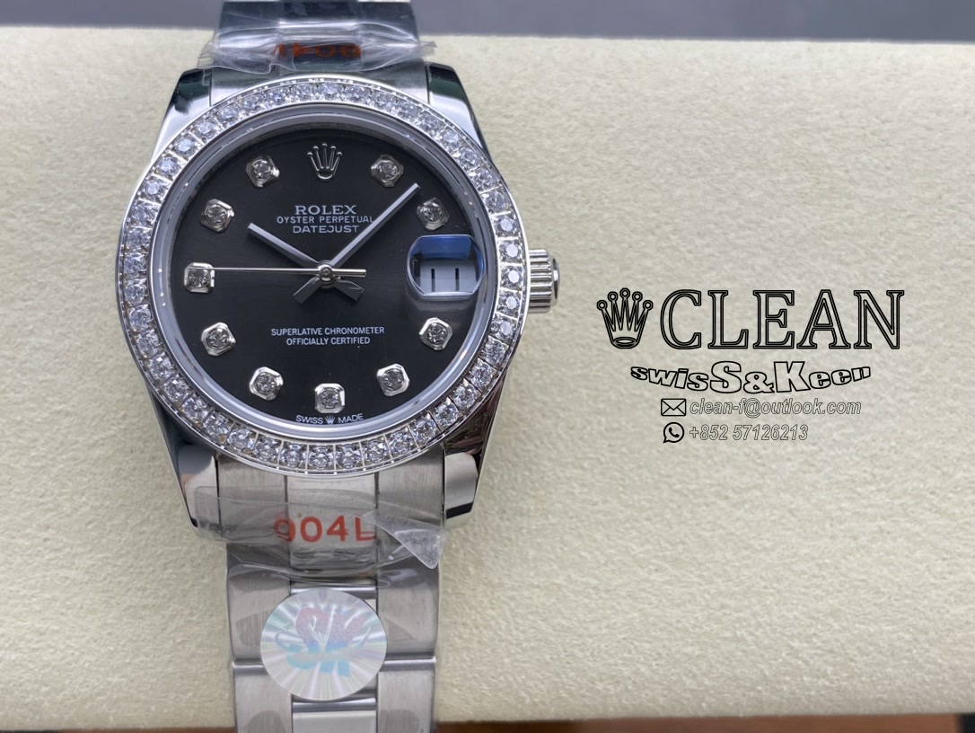 c25656035cacd87b54c5cd30f9128d64 ROLEX LADY-DATEJUST BLACK DIAL 31MM - Image 1