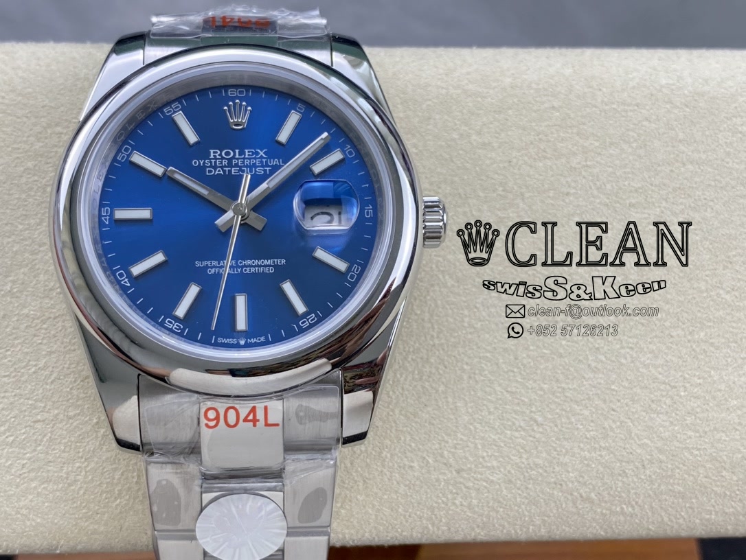 cba1dd335744299bfa7a5ae7d1a95efd ROLEX DATEJUST BLUE DIAL 41MM - Image 1