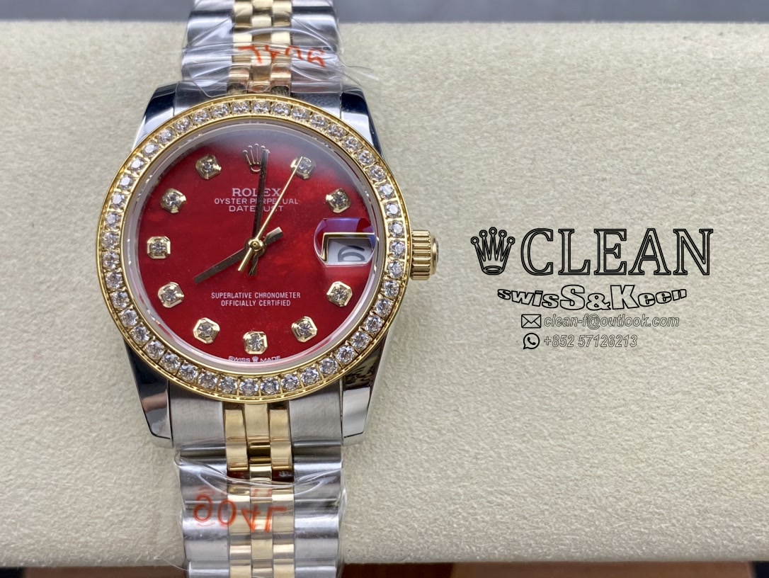 cdce78bfed32e4cc66def636bf091000 ROLEX LADY-DATEJUST RED DIAL 31MM - Image 1