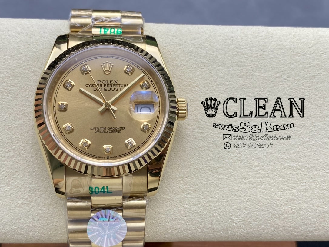 ce1b77258beed543a7dfdd7ce87ae032 ROLEX DATEJUST GOLD DIAL 36MM - Image 1