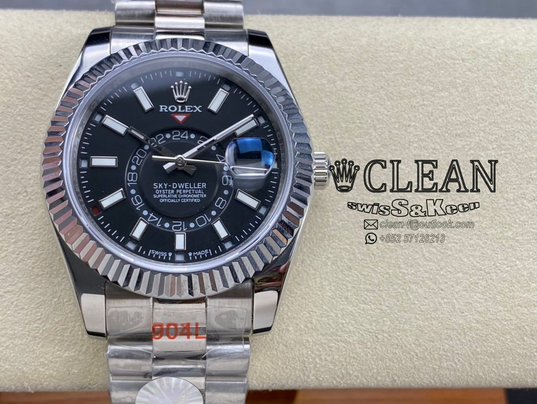 d115444e27a70aa94034e3e25291fb66 ROLEX SKY-DWELLER BLACK DIAL 42MM - Image 1