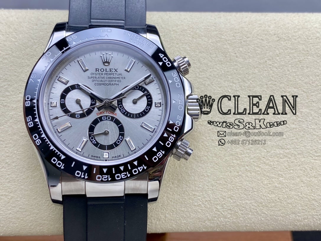 da525ba2141f1a219078bdef73af9518 ROLEX DAYTONA SILVER DIAL 40MM - Image 1