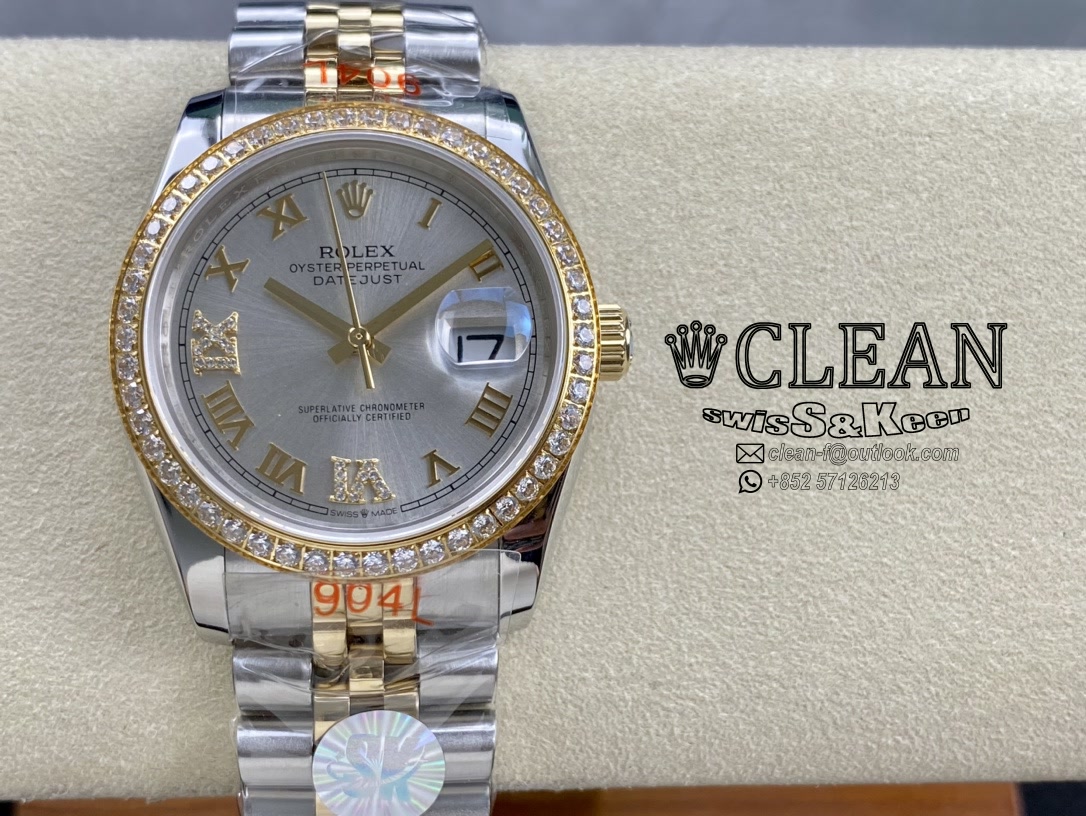 db263ebe57c757091bfa45cb753a376f ROLEX DATEJUST SILVER DIAL 36MM - Image 1