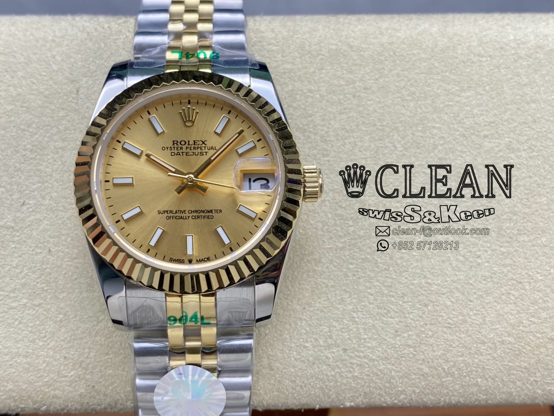 dd69dfc99b4c8a836838e9505cf387e7 ROLEX LADY-DATEJUST GOLD DIAL 31MM - Image 1