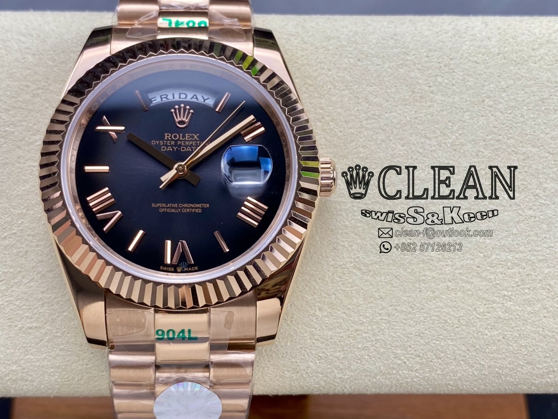 e447ebb36c5fda154bca3abf8e112603 ROLEX DAY-DATE BLACK DIAL 40MM - Image 1