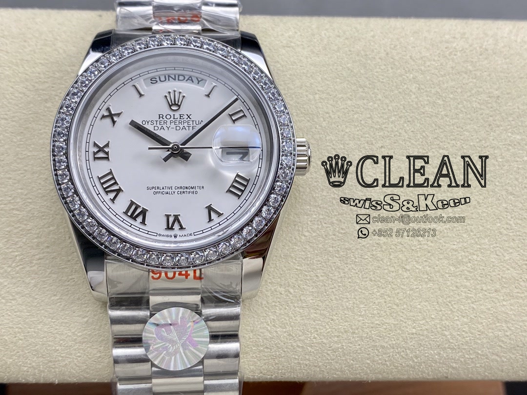 e591575e3de6467458d120296e744547 ROLEX DAY-DATE WHITE DIAL 36MM - Image 1