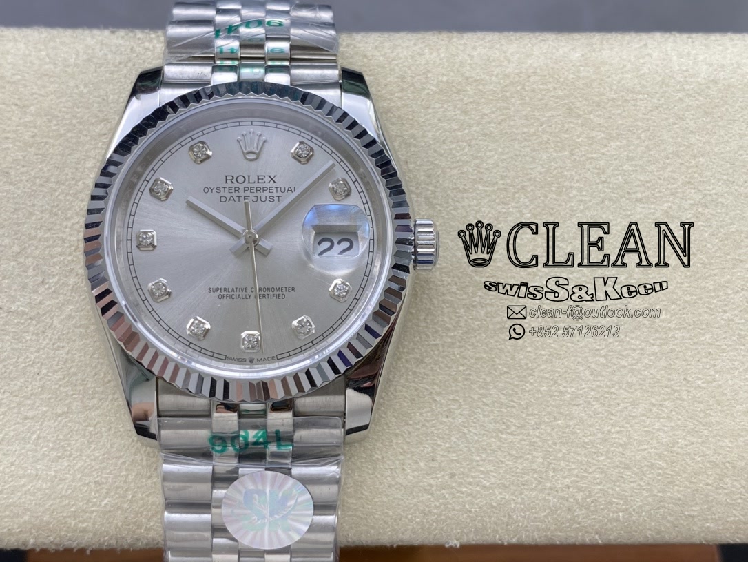 ed1d9847d669f9597c32b3073bdd7aec ROLEX DATEJUST SILVER DIAL 36MM - Image 1