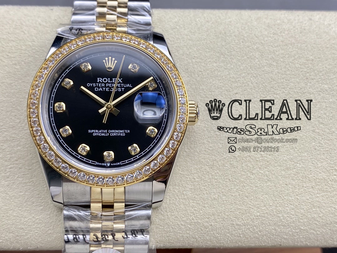 ee09ed05b8c57a7857e264895dbdf8a0 ROLEX DATEJUST BLACK DIAL 36MM - Image 1