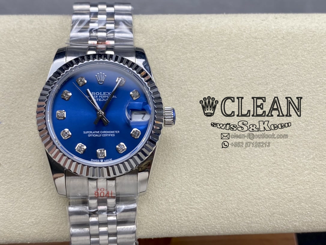 f1795e78db86a28087c5fdd691cd3386 ROLEX LADY-DATEJUST BLUE DIAL 31MM - Image 1