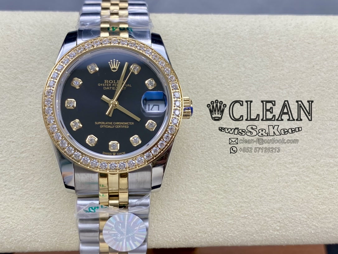 f3efaca44b054368e2fd9fca8a4f35f3 ROLEX LADY-DATEJUST BLACK DIAL 31MM - Image 1